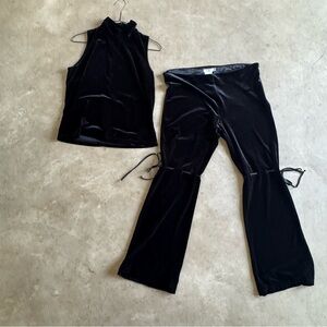 FUNKY or Formal ⭐️ Black Velvet Women's top and bottoms Top M - Pants 12